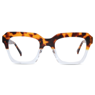 Armação Para Grau Quadrado Acetato Italiano Leopardo/Cristal - CandStoreBR