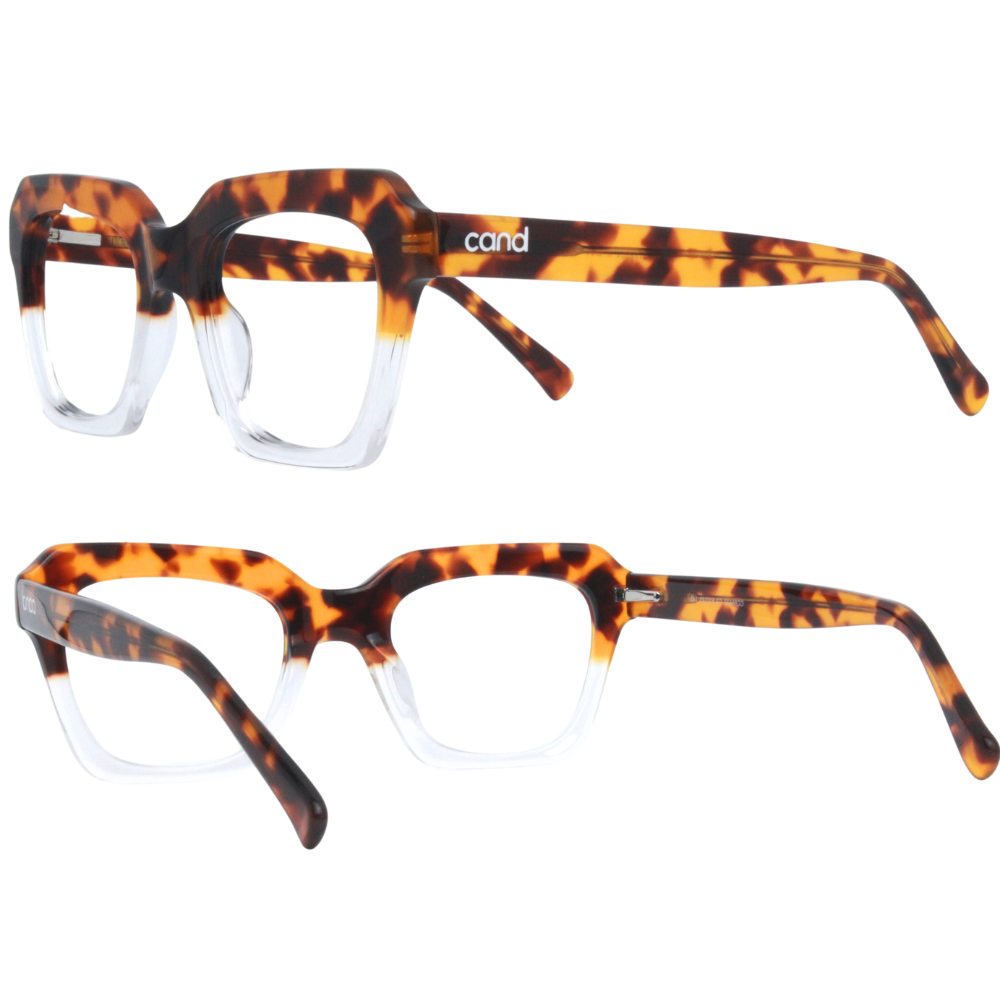 Armação Para Grau Quadrado Acetato Italiano Leopardo/Cristal - CandStoreBR