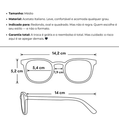 Óculos de Grau Feminino Acetato - Lille®