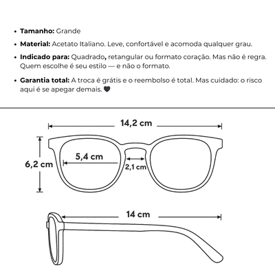 Óculos de Grau Feminino Acetato - Turin®