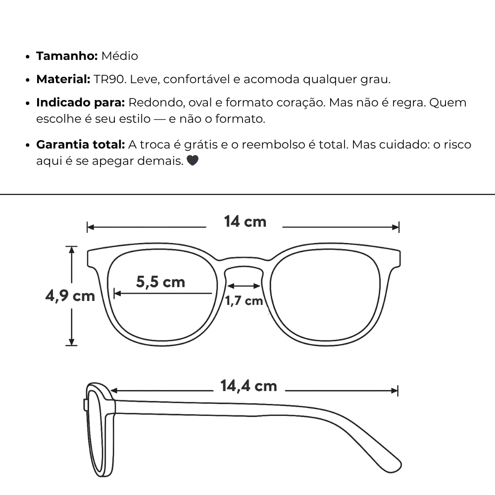 Óculos de Grau 2 em 1 Clip-On Feminino - Tóquio®