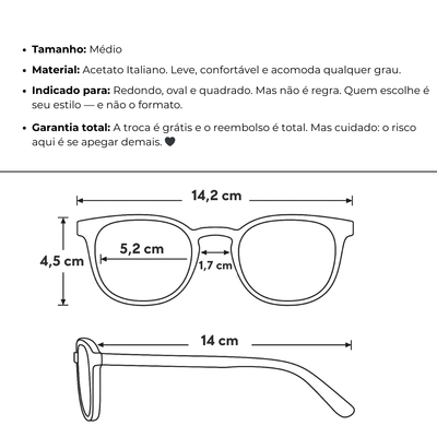 Óculos de Grau Feminino Acetato - Mônaco®