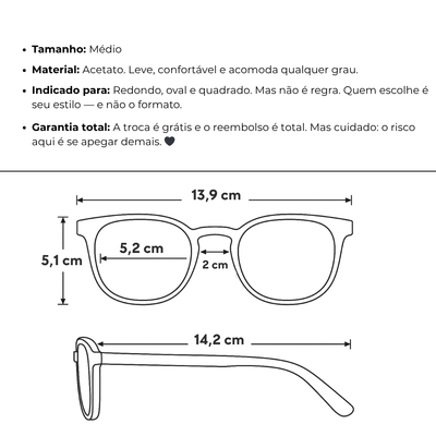 Óculos de Grau Feminino Acetato - Suécia®