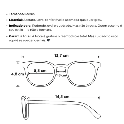 Óculos de Grau Feminino Acetato - Bulgária®