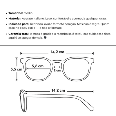 Óculos de Grau Feminino Acetato - Grécia®